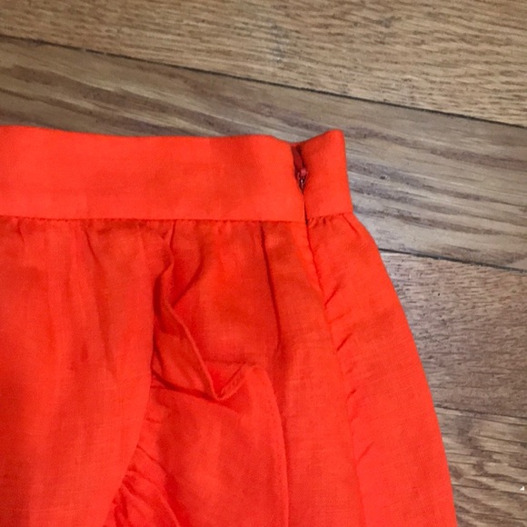 J. Crew cerise linen ruffle skirt SZ 00 - Picture 2 of 8